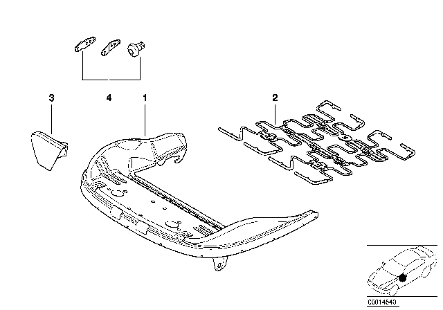 2001 BMW 325i Front Seat Frame Mechanical / Electrical / Single Parts Diagram