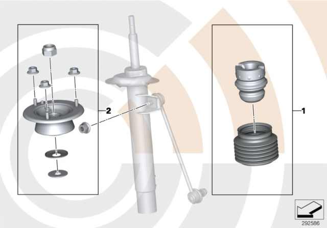 2005 BMW 330Ci Repair Kits, Shock Absorbers, Front Diagram