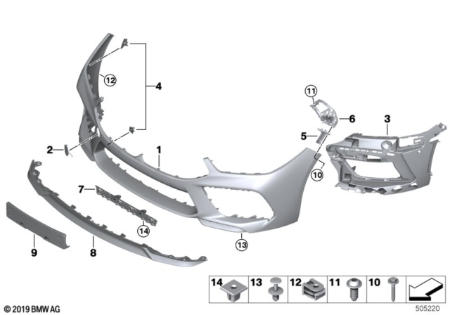 2020 BMW M8 M Trim Panel, Front Diagram