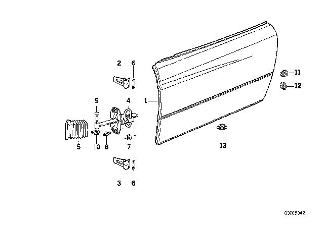 1995 BMW 840Ci Front Door - Hinge / Door Brake Diagram