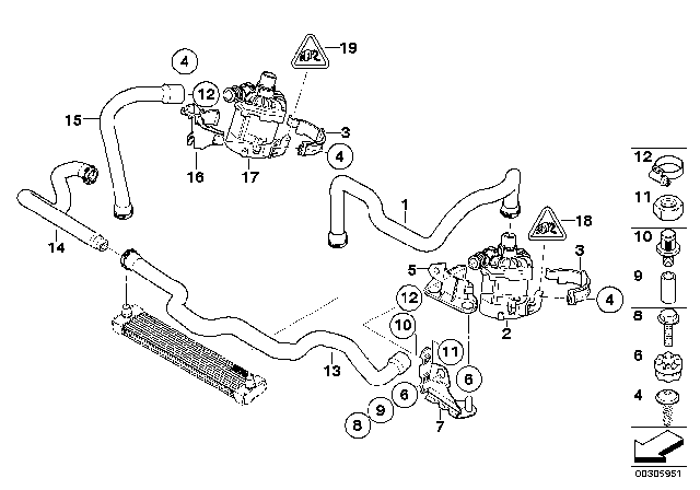 2010 BMW X6 M Coolant Hose Diagram for 17127589737