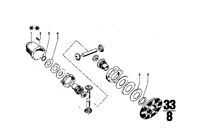 1973 BMW 3.0CS Limited Slip Differential Unit - Single Parts Diagram 2