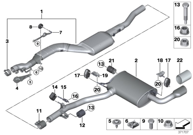 2015 BMW X3 Muffler Clamp Diagram for 18308632361