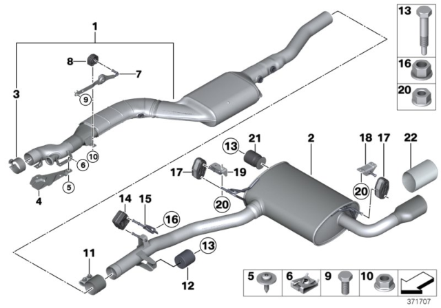 2015 BMW X3 Rubber Mounting Diagram for 18208513515