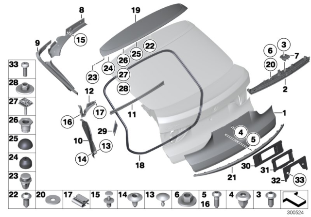 2015 BMW 550i GT xDrive Trim, Water Gutter, Bottom Right Diagram for 51497201660