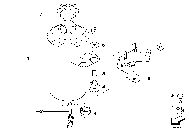 2009 BMW 650i Oil Reservoir / Components / Dynamic Drive Diagram