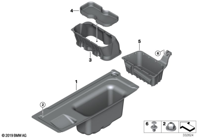 2015 BMW 535d xDrive Storage Tray, Luggage-Compartment Floor Diagram