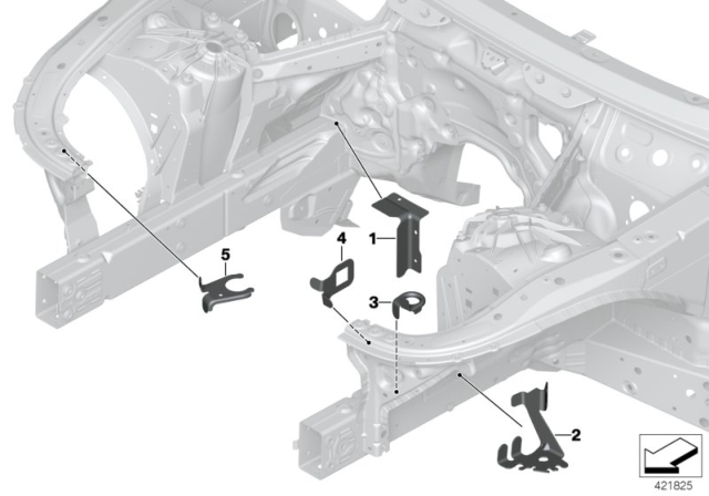 2019 BMW 540i Front Body Bracket Diagram