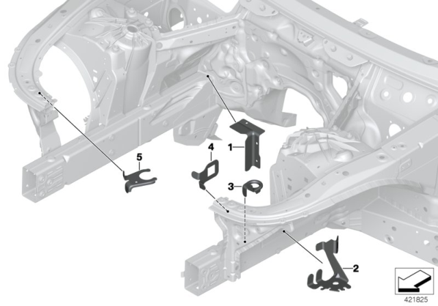 2017 BMW 530i Front Body Bracket Diagram