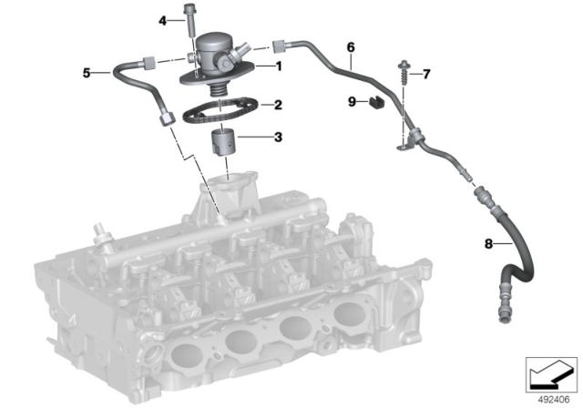 2019 BMW Z4 High-Pressure Pump / Tubing Diagram