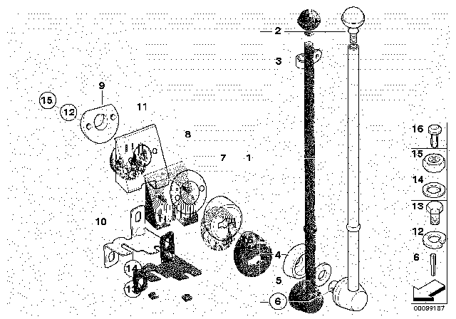 2009 BMW M5 Flag Holder Diagram