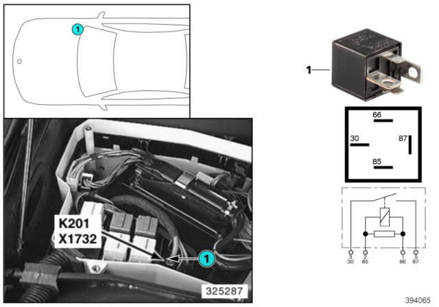 2002 BMW 525i Sedan(E39) Relay, Auxiliary Fan Stage Diagram 4