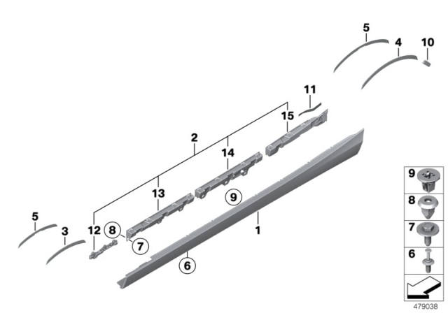 2016 BMW 228i xDrive Cover Door Sill / Wheel Arch Diagram