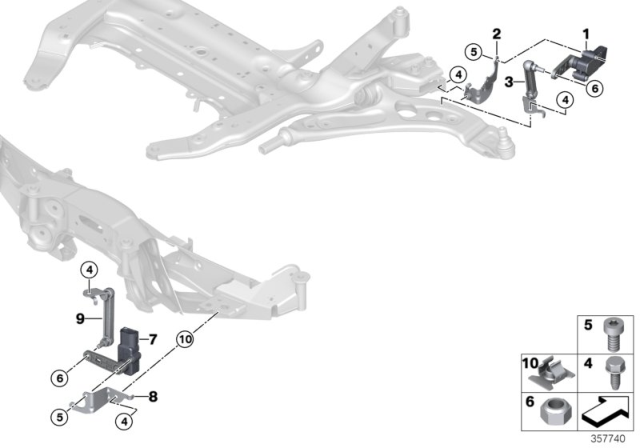 2018 BMW X1 Holder, Ride-Height Sensor, Rear Diagram for 37146853714