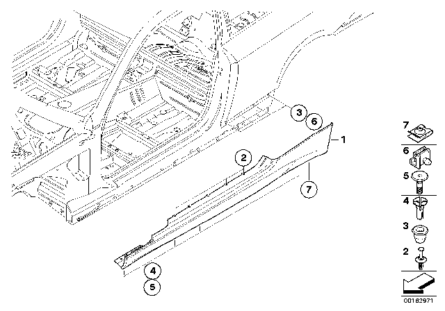 2009 BMW M3 M Trim, Sill / Wheel Arch Diagram