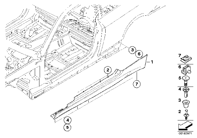 2013 BMW M3 M Trim, Sill / Wheel Arch Diagram