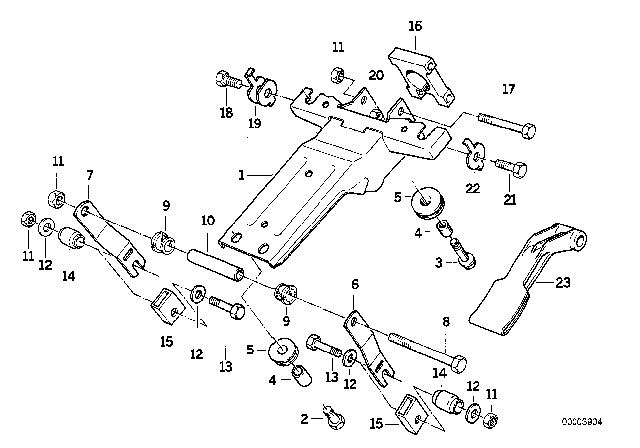 1995 BMW 525i Supporting Bracket Diagram for 32311160559