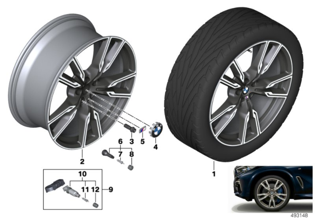 2020 BMW X6 BMW LA Wheel, V-Spoke Diagram 5