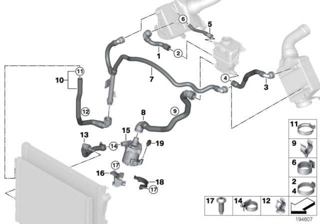 2009 BMW X6 Coolant Hose Diagram for 17127576382