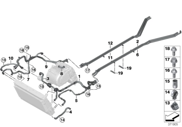 2017 BMW i8 Coolant Pipe, Feed, Middle Diagram for 17127640822