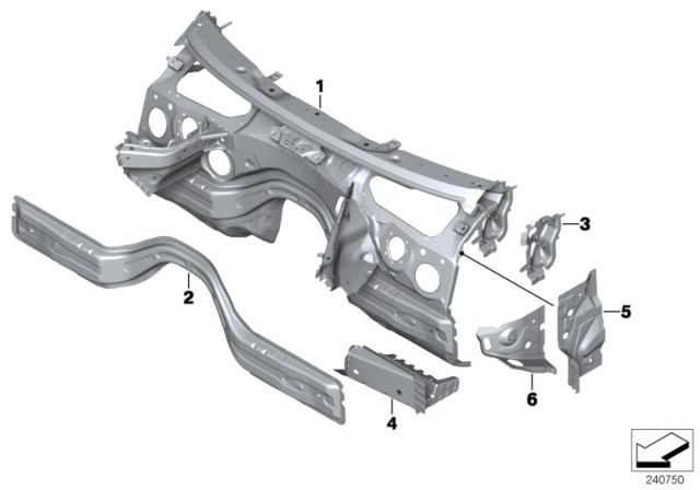 2014 BMW 328i xDrive Splash Wall Parts Diagram