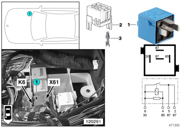 2004 BMW X5 Relay, Headlight Cleaning System Diagram