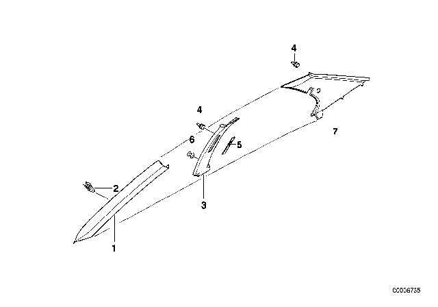 1996 BMW 318ti Trim Panel Diagram