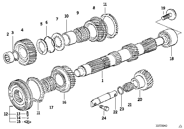 1999 BMW 323i Countershaft / Reverse Gear (S5D) Diagram