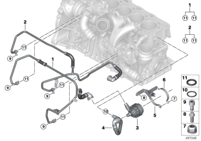 2020 BMW X3 M BRACKET FOR AUXILIARY WATER Diagram for 11518094573