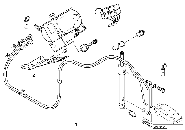 1997 BMW Z3 Retrofit Kit, E.H. Folding Top Diagram for 54340002816