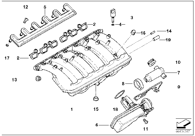 2000 BMW Z3 Intake Manifold System Diagram