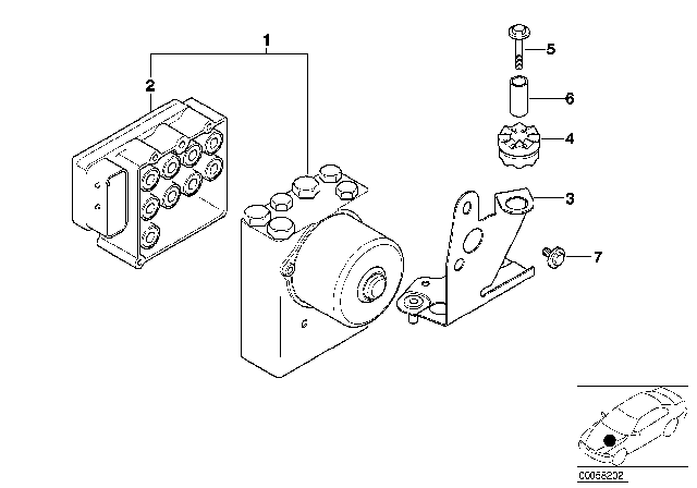 2002 BMW 525i Replacement. Repair Kit, Control Unit Asc Diagram for 34522285043