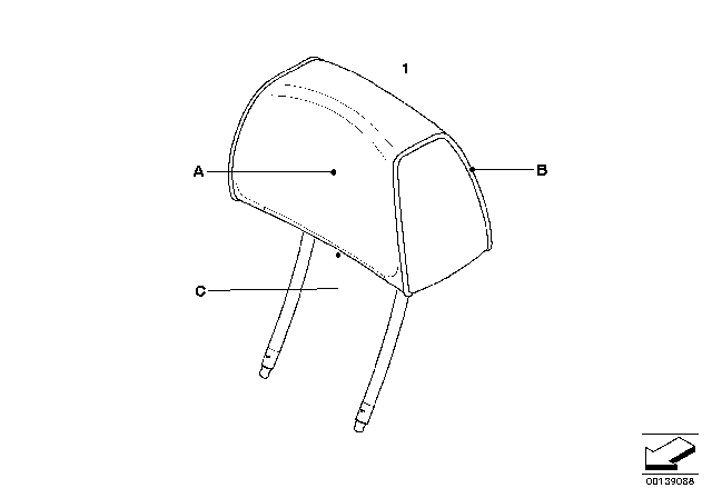 2007 BMW 530i Individual Headrest Diagram 5