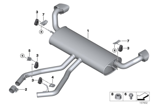 2008 BMW X5 Bracket For Rear Silencer, Left Diagram for 18207548744