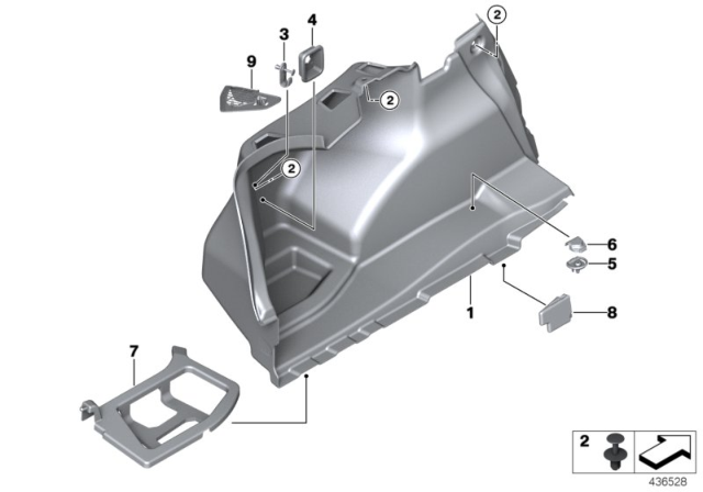 2015 BMW M235i xDrive Trunk Trim Panel Diagram 2