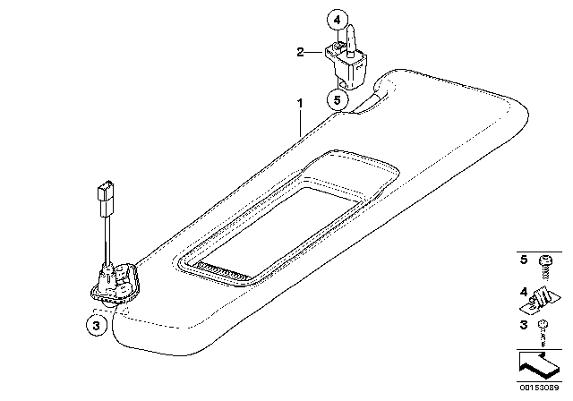 2011 BMW 328i Sun Visors Diagram