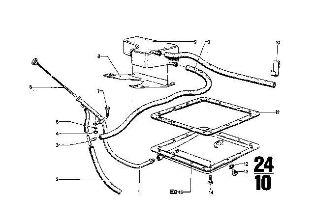 1973 BMW 3.0CS Dipstick Diagram for 24111202984