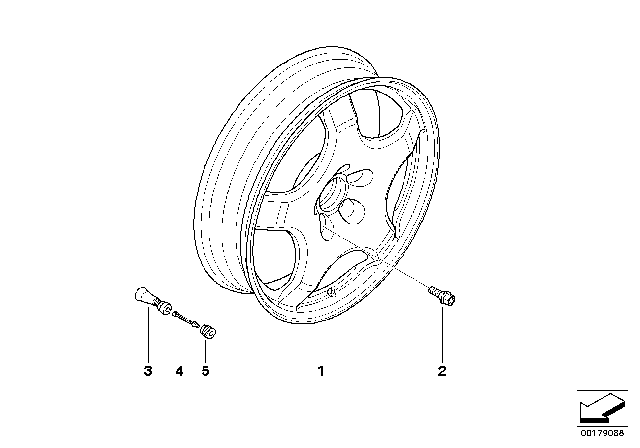 2011 BMW X6 M Emergency Wheel, Light Alloy Diagram