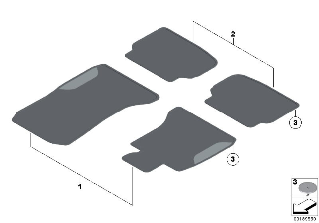 2011 BMW Alpina B7 Floor Mats Diagram