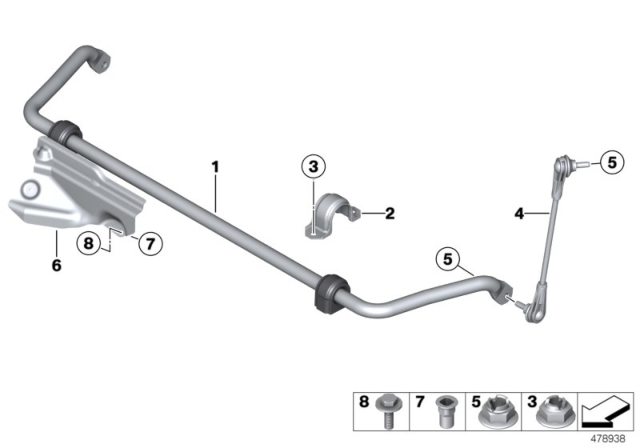 2020 BMW 440i Stabilizer, Front Diagram