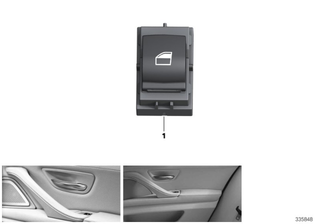 2015 BMW 640i Switch, Power Window, Front Passenger / Rear Compartment Diagram