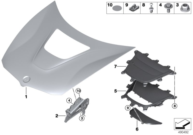 2017 BMW i8 Hood Diagram for 51007376298