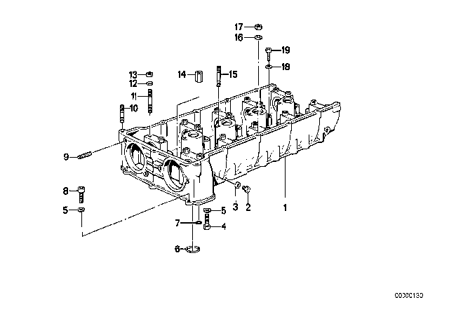 1988 BMW M3 Cylinder Head / Intermediate Housing Diagram