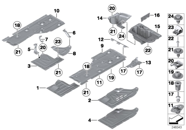 2014 BMW X1 Underfloor Coating Diagram
