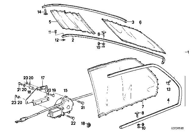 1988 BMW 735i Curtain Diagram