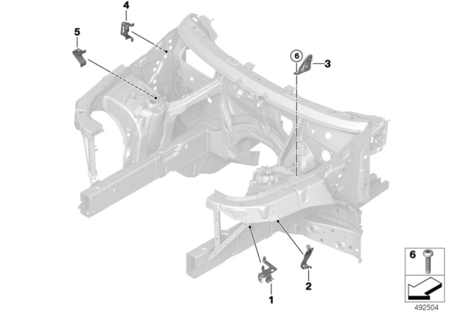 2019 BMW X5 Front Body Bracket Diagram