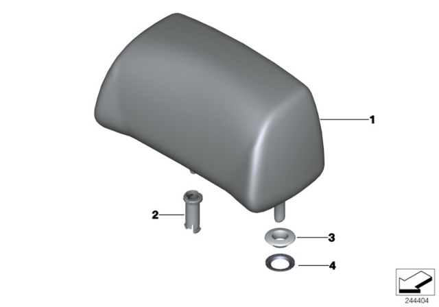 2013 BMW 640i Rear Seat Head Restraint Diagram