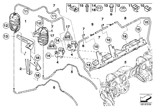 2008 BMW 335i Bracket, Vacuum Reservoir Diagram for 13717558322