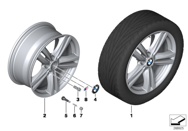 2015 BMW M235i BMW LA Wheel, M Star Spoke Diagram 4