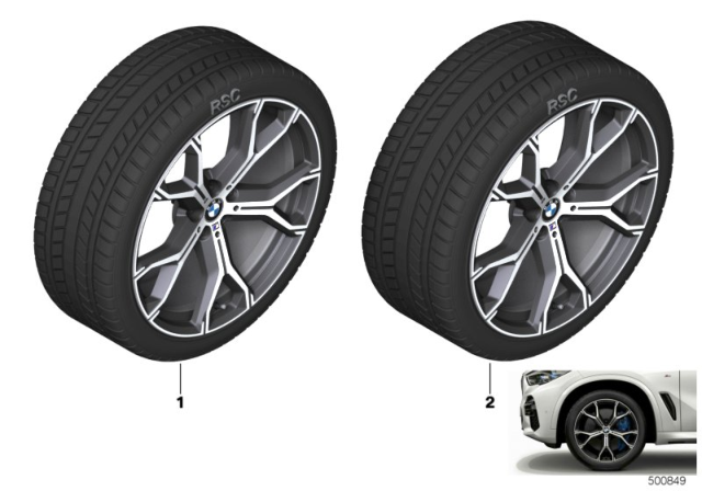 2019 BMW X5 Winter Wheel With Tire M Y-Spoke Diagram